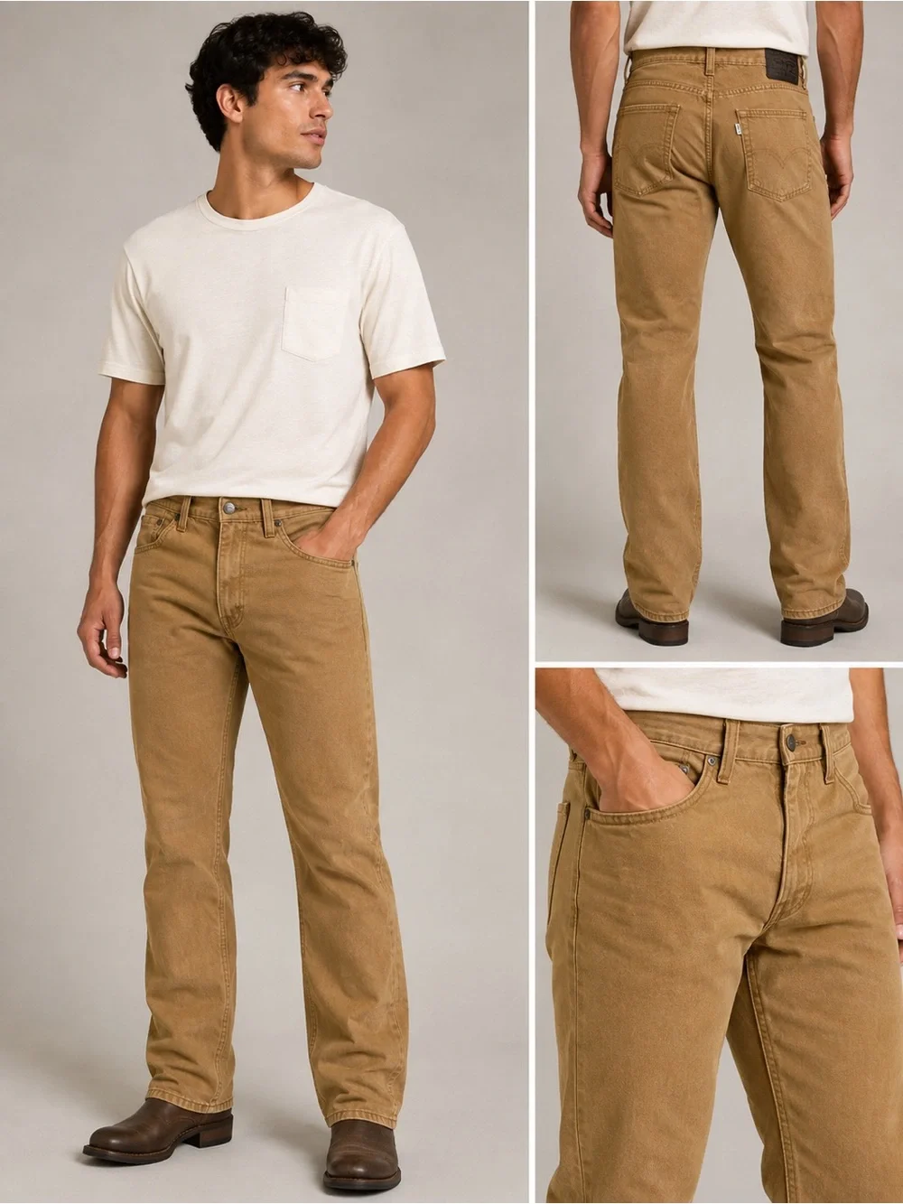 Levi's Men's Straight Jeans in Khaki Brown 32/34